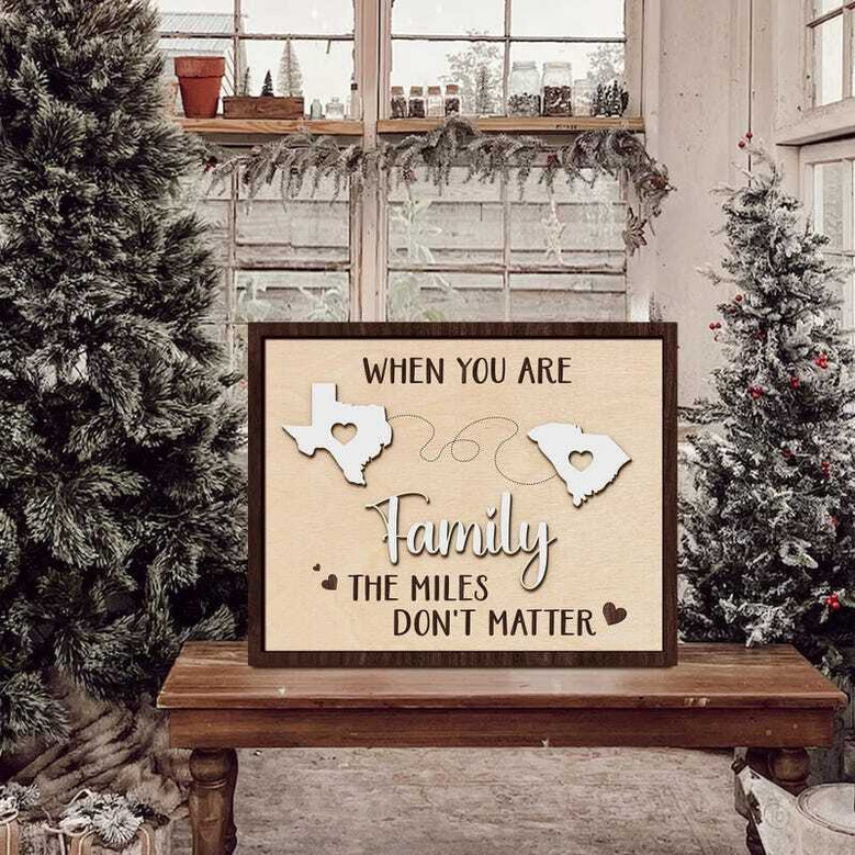 Heartfelt long-distance family wooden sign, personalized family names, white shiplap style, sentimental gift for family Heartfelt long-distance family wooden sign, personalized family names, white shiplap style, sentimental gift for family