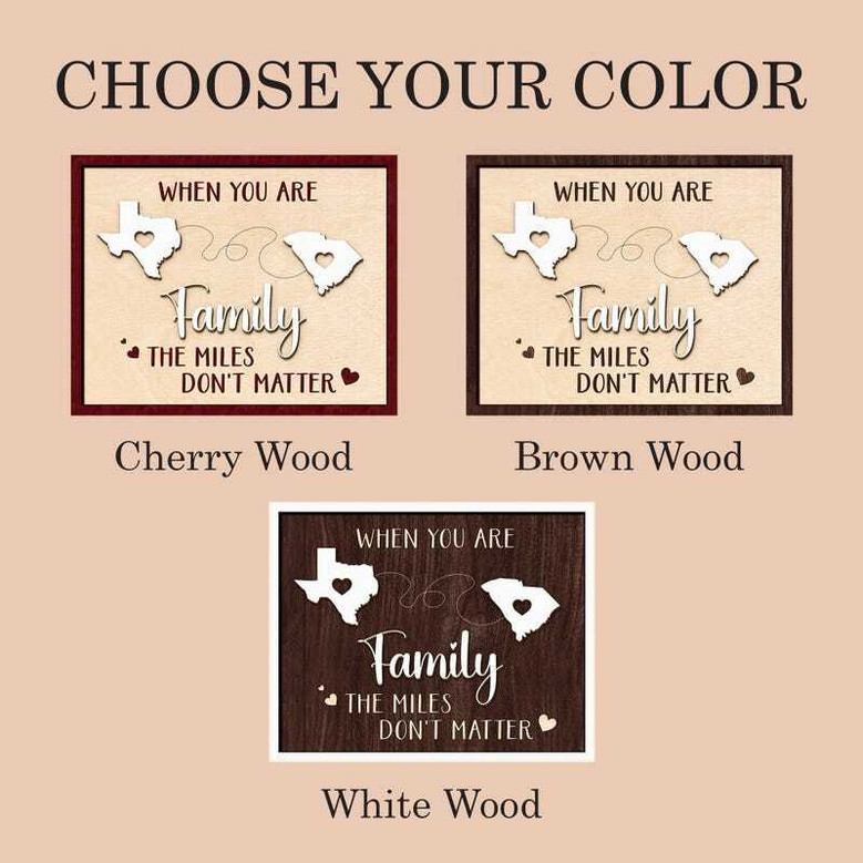 Heartfelt long-distance family wooden sign, custom city names, natural wood grain, horizontal layout, modern type Heartfelt long-distance family wooden sign, custom city names, natural wood grain, horizontal layout, modern type