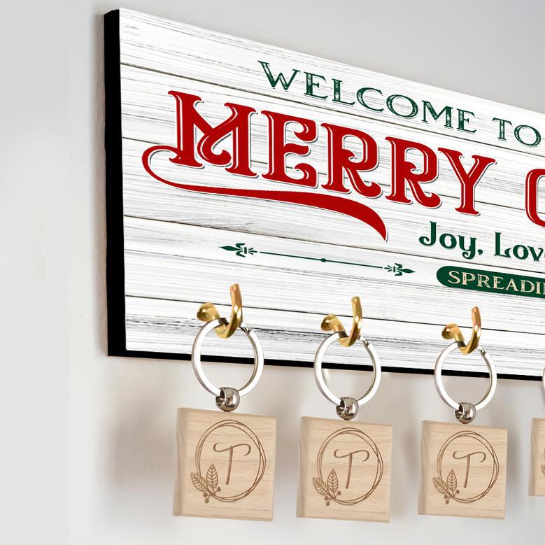 Custom Christmas Key Holder for Wall Decor - Personalized Design