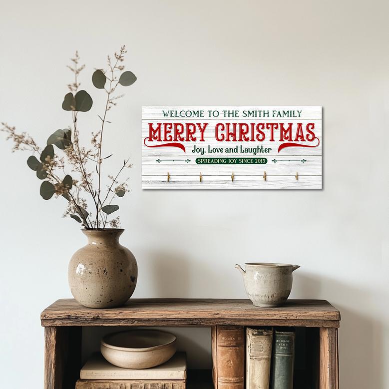 Custom Christmas Key Holder for Wall Decor - Personalized Design