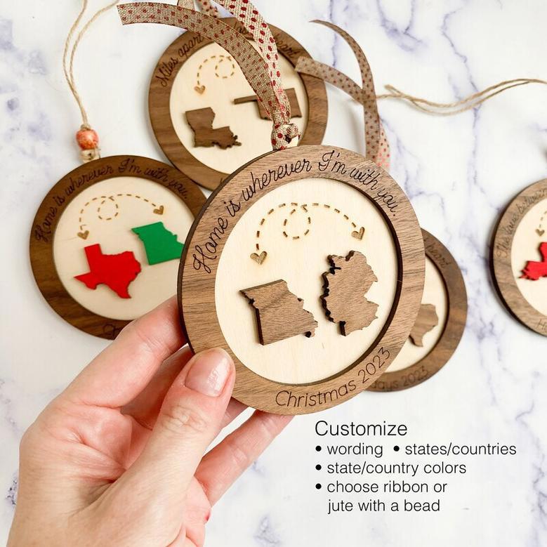 Touching Long Distance Family Gift Wooden Ornament For Friends & Neighbors