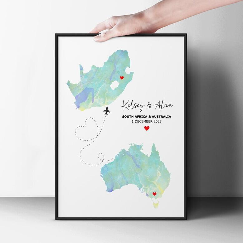 Customizable Map Canvas For Families Separated By Distance - Thoughtful Travel Gift For Loved Ones