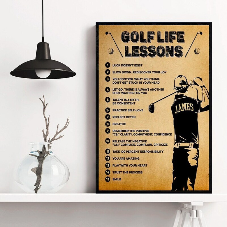 Touching Dad Golf Canvas - Personalized Sports-Themed Wall Art For Living Room
