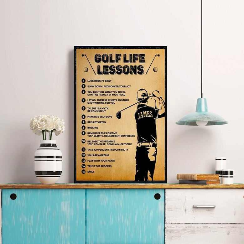 Touching Dad Golf Canvas - Personalized Sports-Themed Wall Art For Living Room