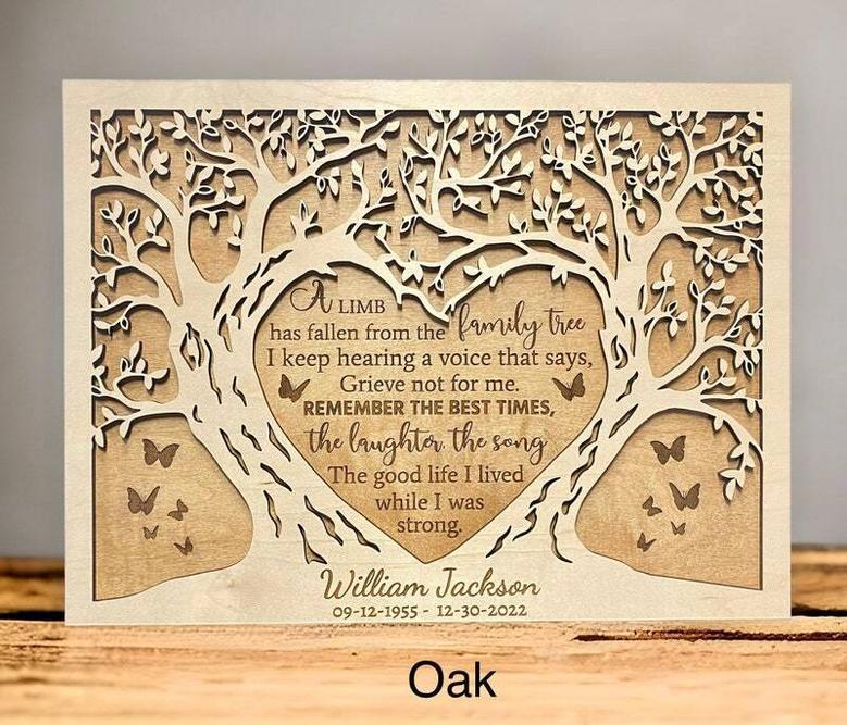 Thoughtful Memorial Wood Plaque For Sympathy Gift - Custom Bereavement Wall Decor