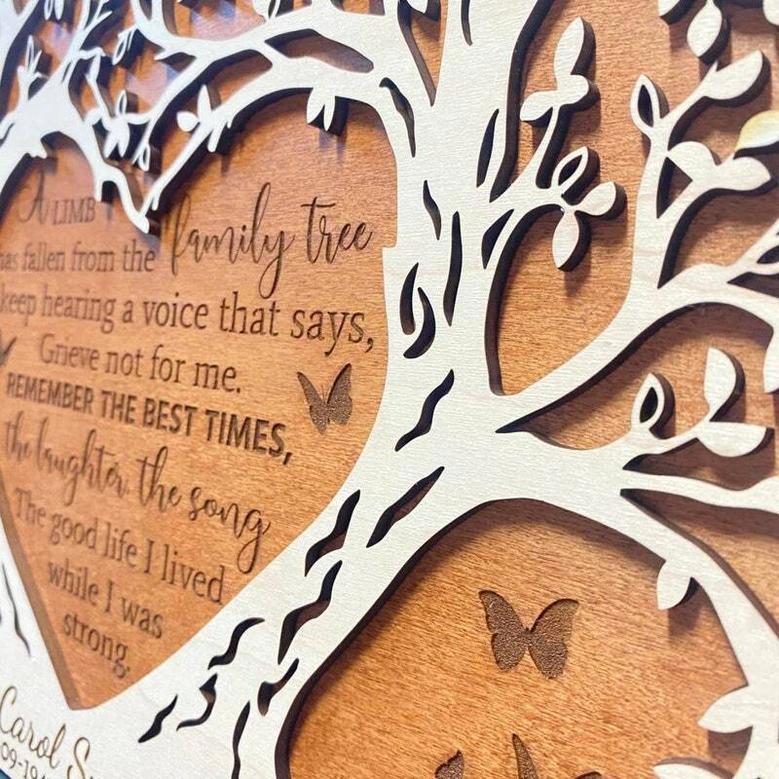 Thoughtful Memorial Wood Plaque For Sympathy Gift - Custom Bereavement Wall Decor