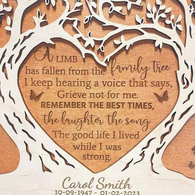 Thoughtful Memorial Wood Plaque For Sympathy Gift - Custom Bereavement Wall Decor