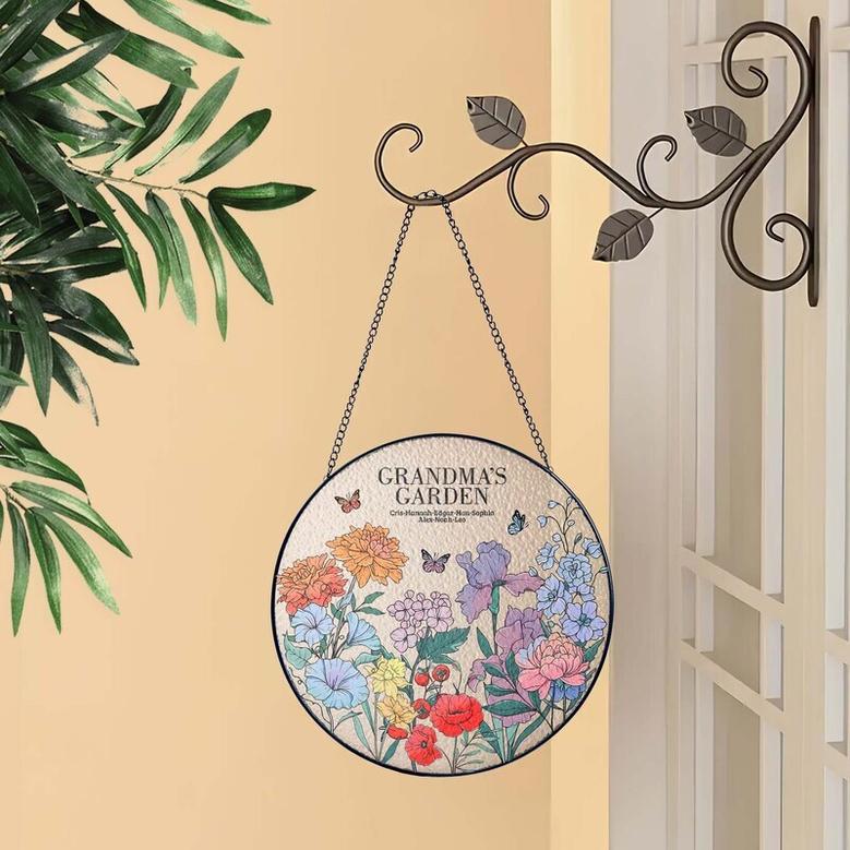 Heartfelt Birth Flowers Suncatcher For Grandma's Garden - Personalized Grandma & Mom Gift