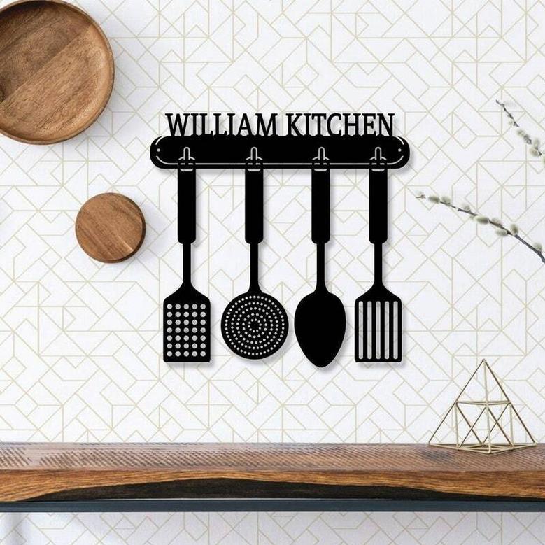 Personalized Kitchen Metal Sign With LED - Chef Gift l Unique Wall Art For Mother's Day