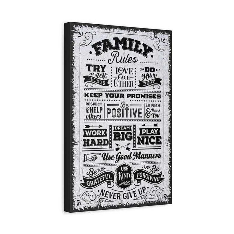 Family Rule Metal Sign - Vintage Style for Home DéCor