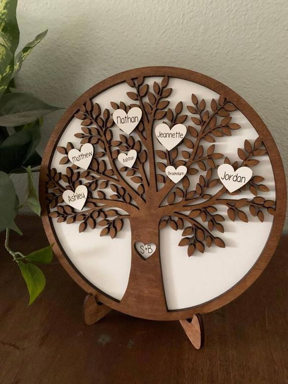 Personalized Family Tree Wood Sign For Home Decor Or Anniversary Gift