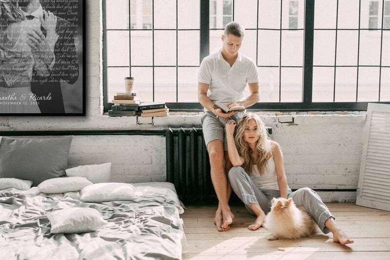 Personalized song lyrics canvas print with first dance photo, lyrics around photo, names and date; 1st anniversary gift Personalized song lyrics canvas print with first dance photo, lyrics around photo, names and date; 1st anniversary gift