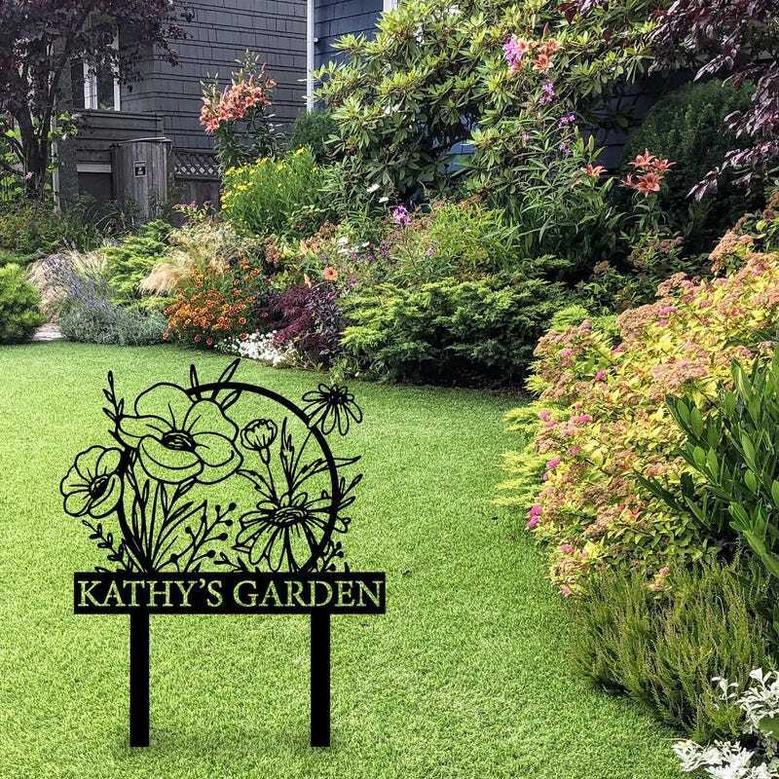 Custom Garden Metal Stake For Grandma's Garden - Outdoor Decor For Mom's Yard, Personalized Yard Art Gift