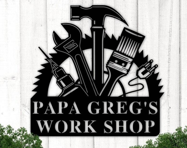 Thoughtful Workshop Metal Sign - Personalized Father's Day Gift For Dad, Grandpa, Papa For Garage Decor