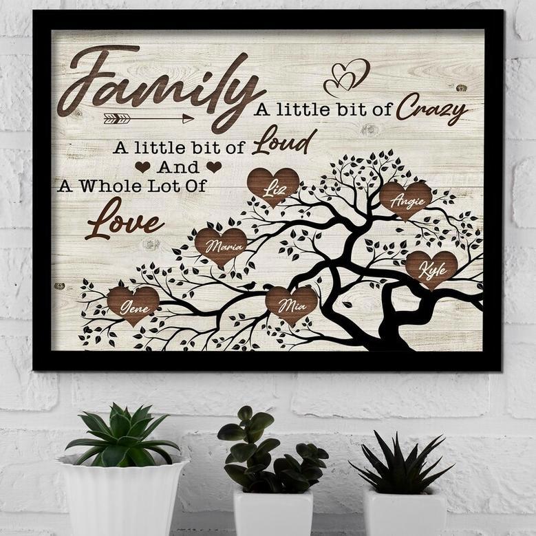 Personalized Family Tree Canvas For Home Decor - Family Names Art