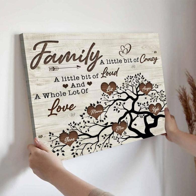 Personalized Family Tree Canvas For Home Decor - Family Names Art