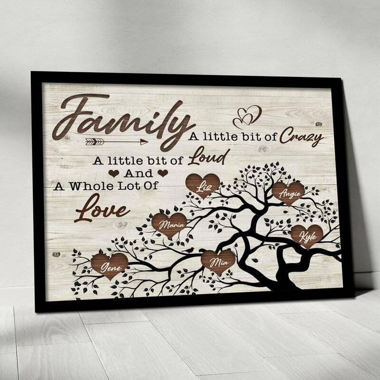 Personalized Family Tree Canvas For Home Decor - Family Names Art