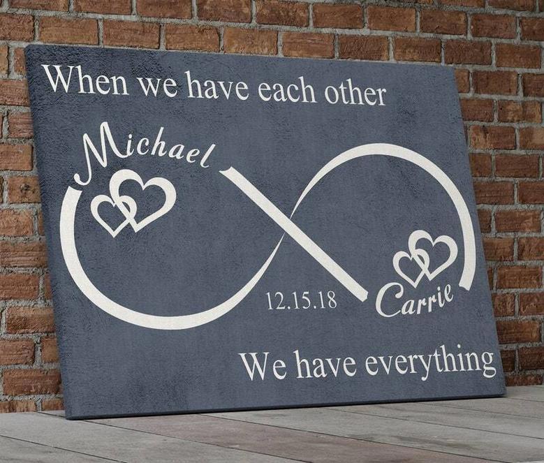 Personalized Infinity Love Canvas - Romantic Anniversary Art For Couples' Wall DéCor In Bedroom