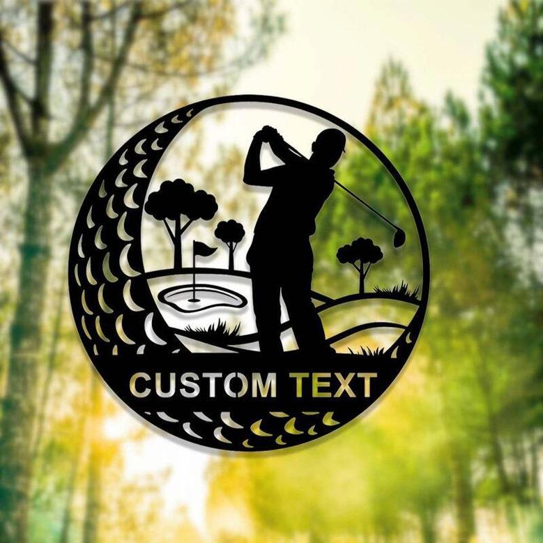 Personalized Golf Metal Sign For Golfers Man Cave Decor 19th Hole Custom Name Gift