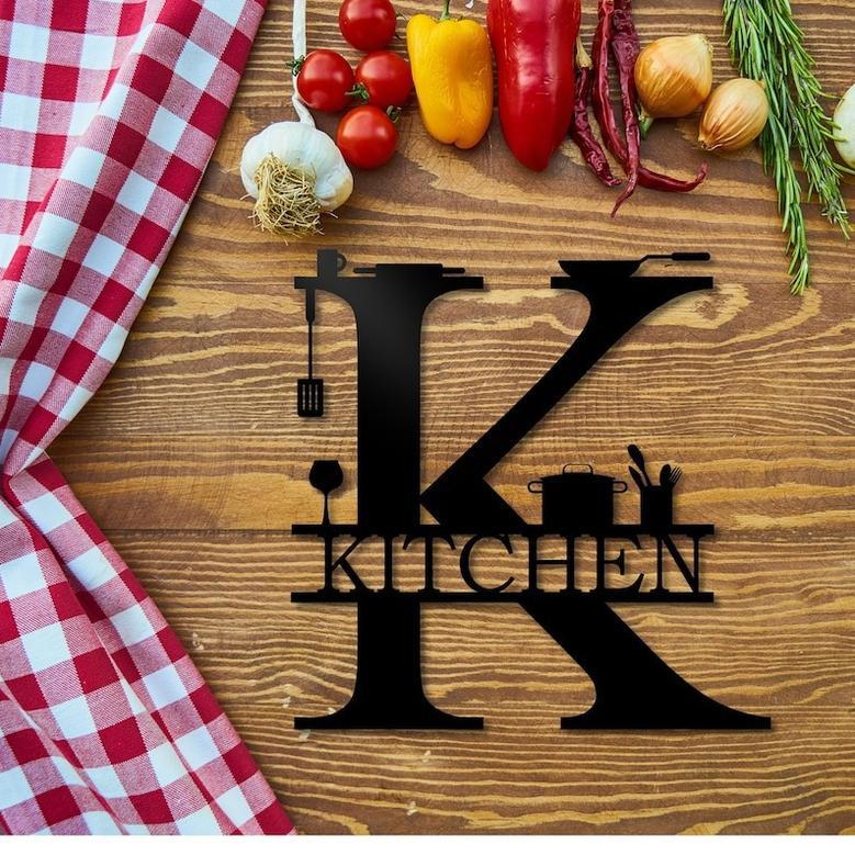 Metal Kitchen Wall Decor - Modern Home Sign - Black Wall Art