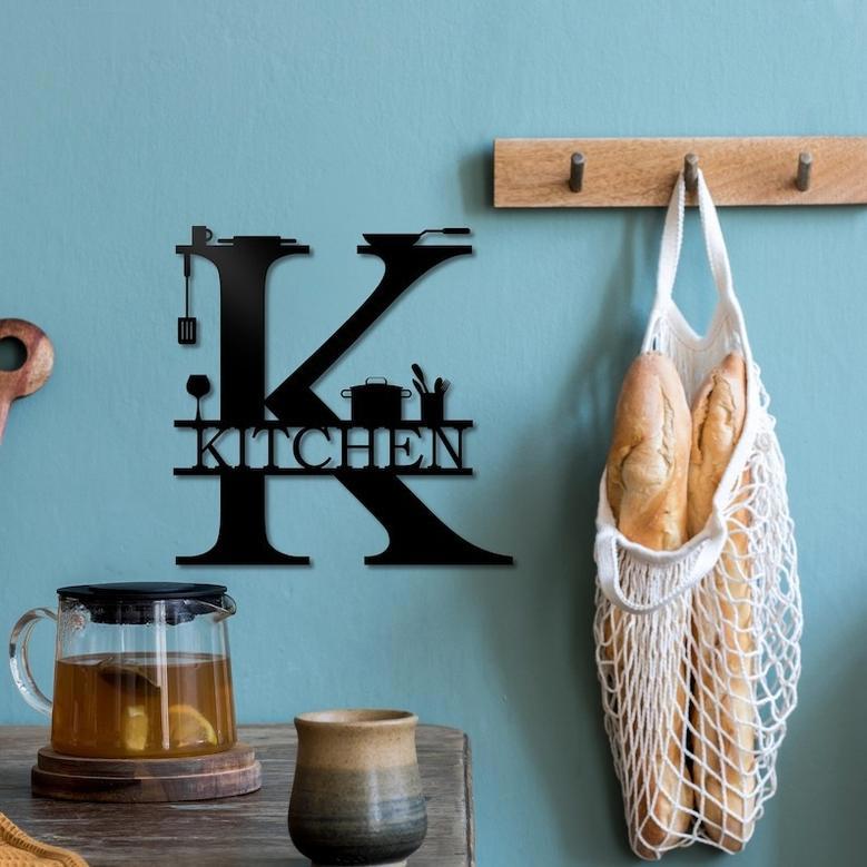 Metal Kitchen Wall Decor - Modern Home Sign - Black Wall Art