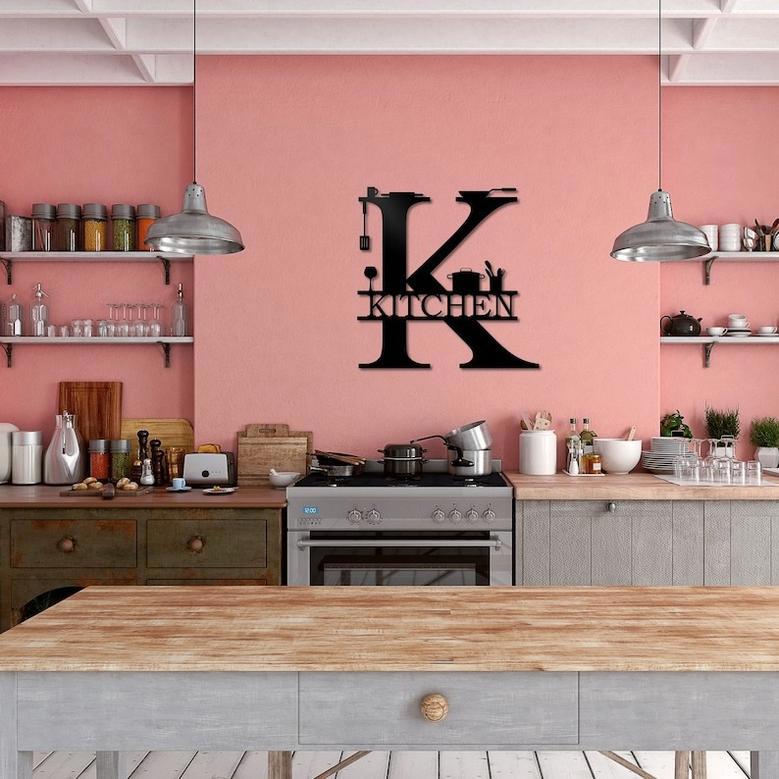 Metal Kitchen Wall Decor - Modern Home Sign - Black Wall Art