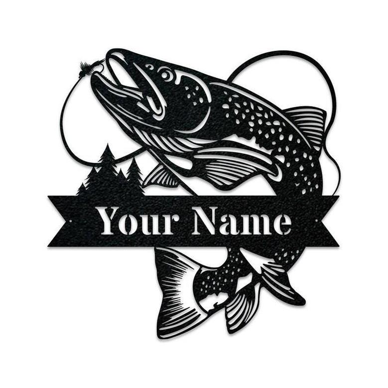 Personalized Bass Metal Sign For Dad - Ideal For Man Cave Or Cabin Decor, Perfect Angler Gift