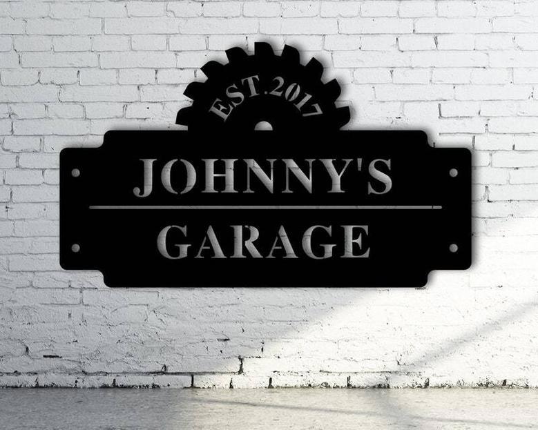 Personalized Dad Garage Metal Sign For Father's Day - Custom Shop Decor With Name For Man Cave Or Garage