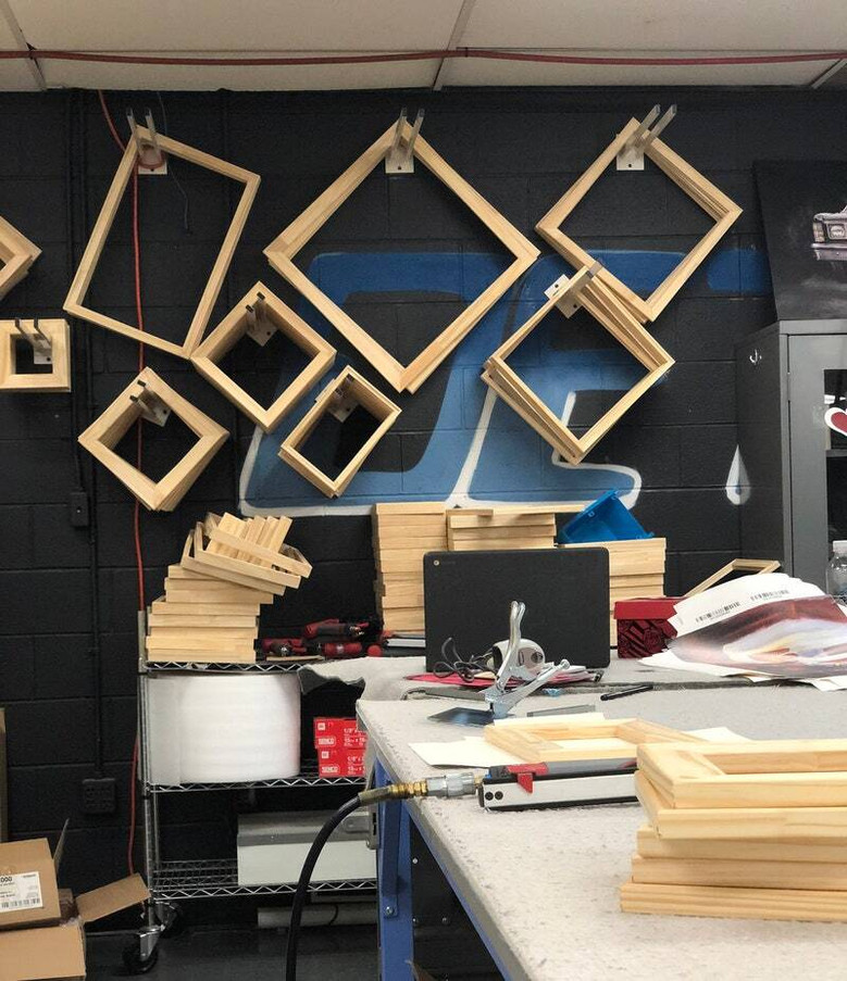 Gone Fishing memorial canvas wall art, rustic wood and blue lake with boat, subtle dad tribute text, for living room decor