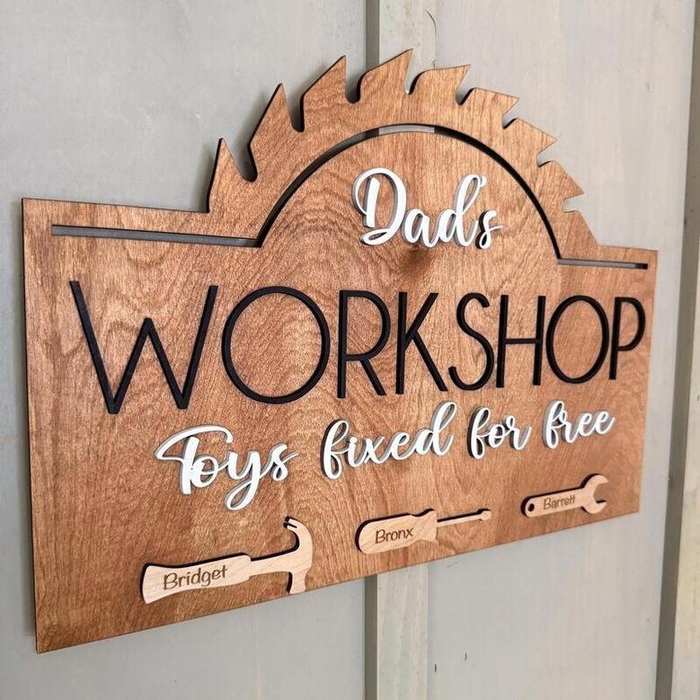 Customized Dad Garage Sign - Thoughtful Gift For Grandpa's Workshop Decor