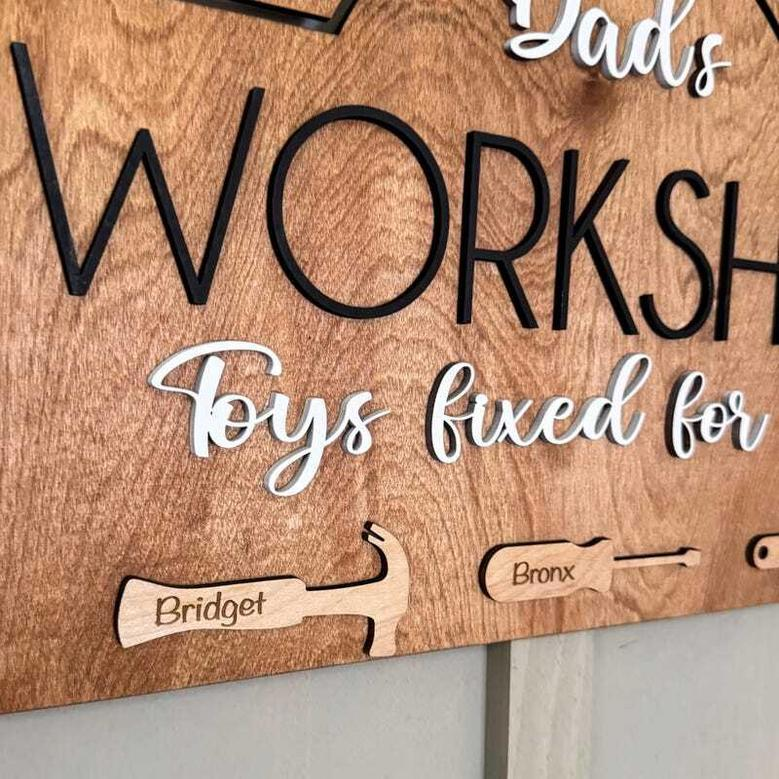 Customized Dad Garage Sign - Thoughtful Gift For Grandpa's Workshop Decor