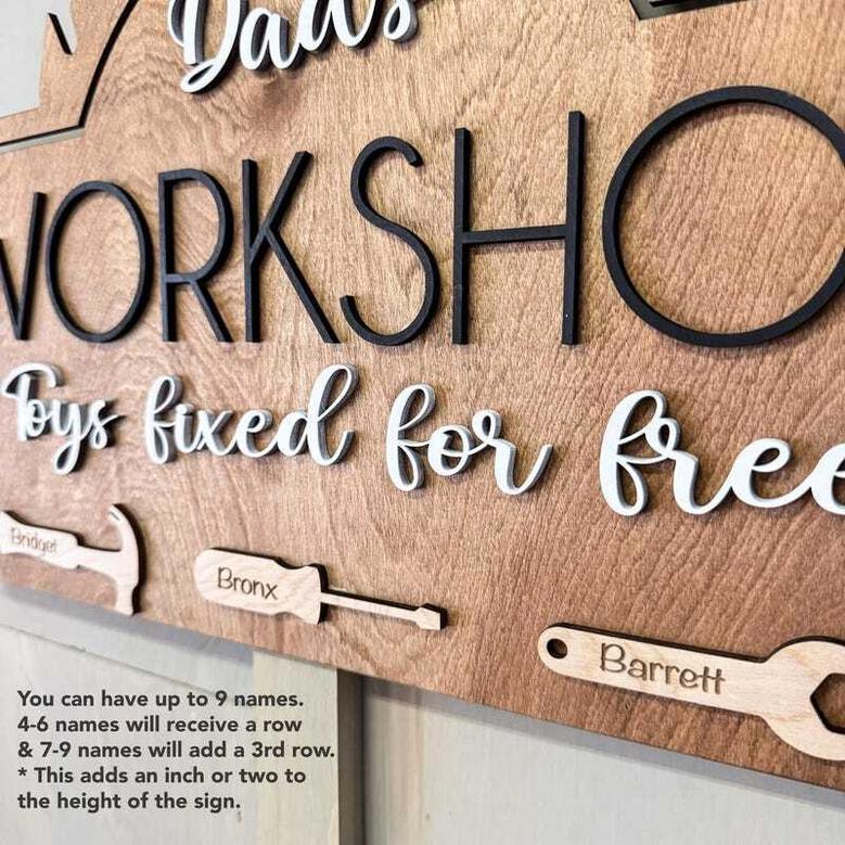 Customized Dad Garage Sign - Thoughtful Gift For Grandpa's Workshop Decor