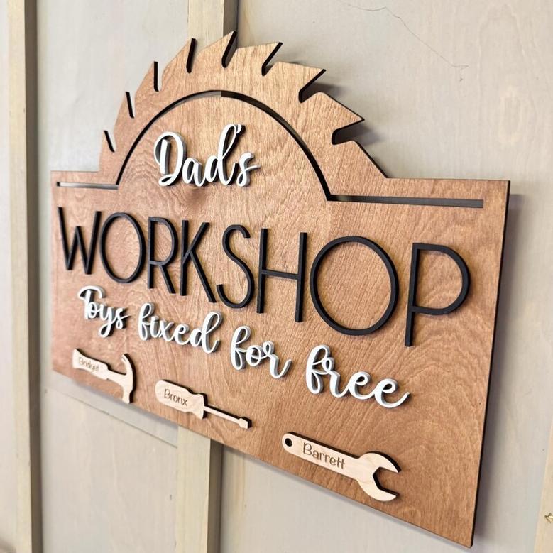 Customized Dad Garage Sign - Thoughtful Gift For Grandpa's Workshop Decor