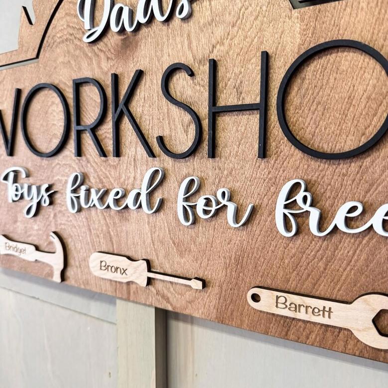 Customized Dad Garage Sign - Thoughtful Gift For Grandpa's Workshop Decor