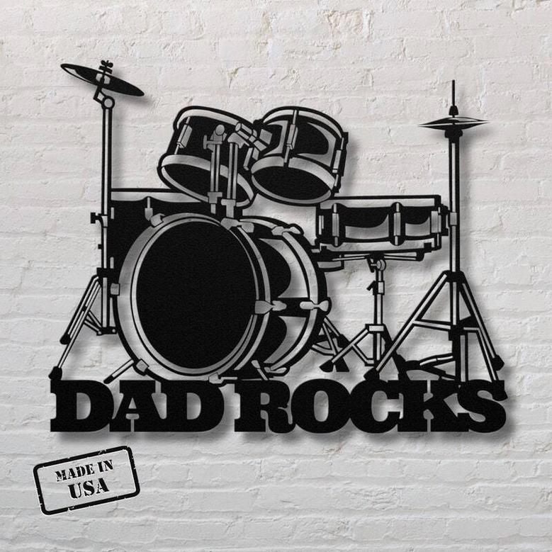 Heartfelt Dad Guitar Metal Sign For Music Room Decor - Perfect Father's Day Gift For Guitar Lovers