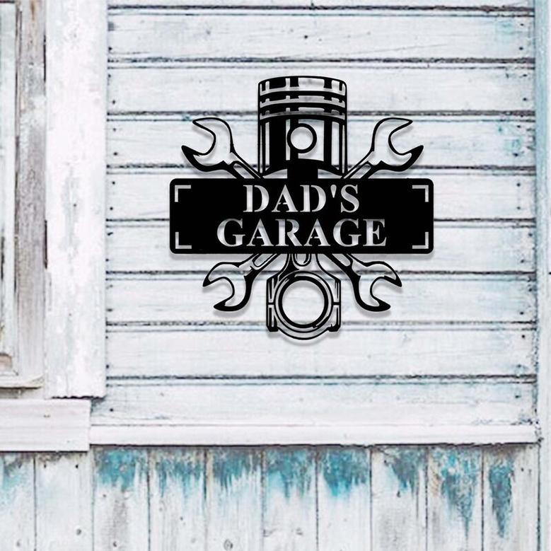 Custom Dad Garage Sign For Man Cave Wall Decor - Personalized Father Day Gift