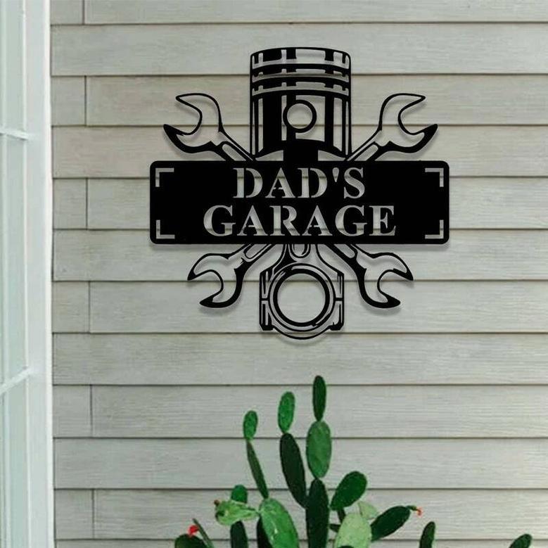 Custom Dad Garage Sign For Man Cave Wall Decor - Personalized Father Day Gift