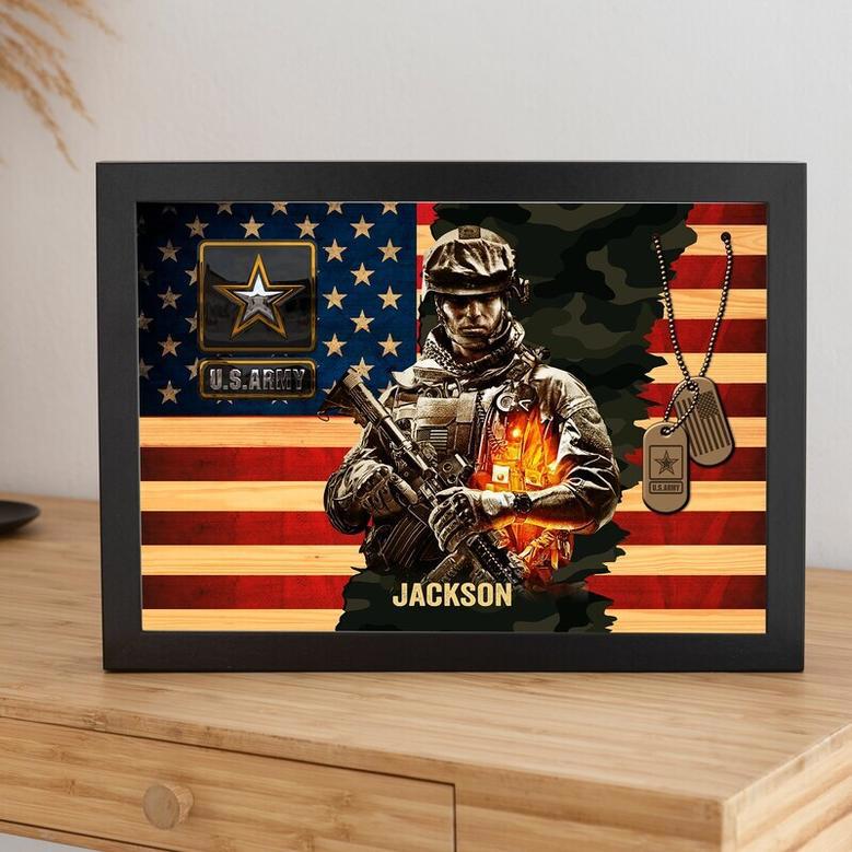 Touching Police Dad Canvas For Veterans - American Flag Design For Living Room