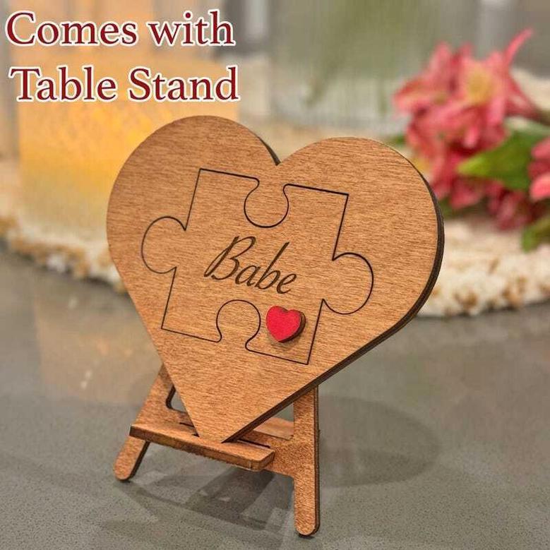 Heartfelt Valentine Puzzle Proposal Wood Sign With Custom Love Message - Will You Be My Girlfriend Gift