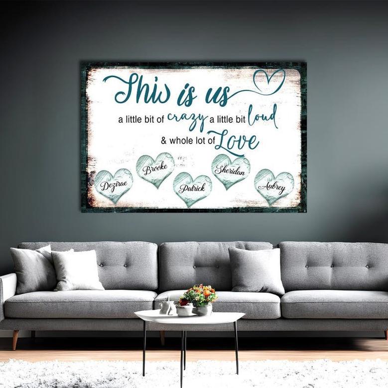 This Is Us Personalized Family Wall Art, Canvas for Rustic Home Decor