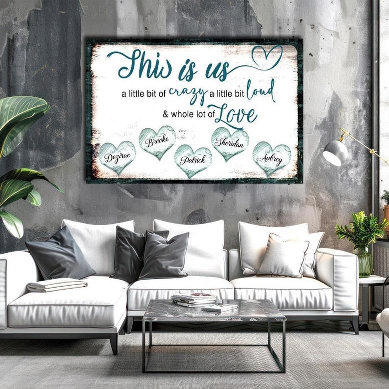 This Is Us Personalized Family Wall Art, Canvas for Rustic Home Decor