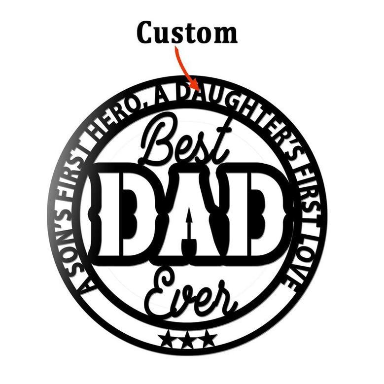 Personalized Best Dad Ever Guitar Metal Sign With LED - Father's Day Gift For Dad's Music Room