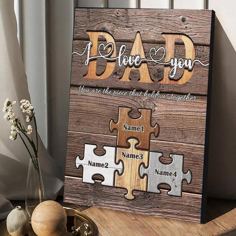 Thoughtful Dad Puzzle Canvas For Father's Day - Personalized Gifts From Kids