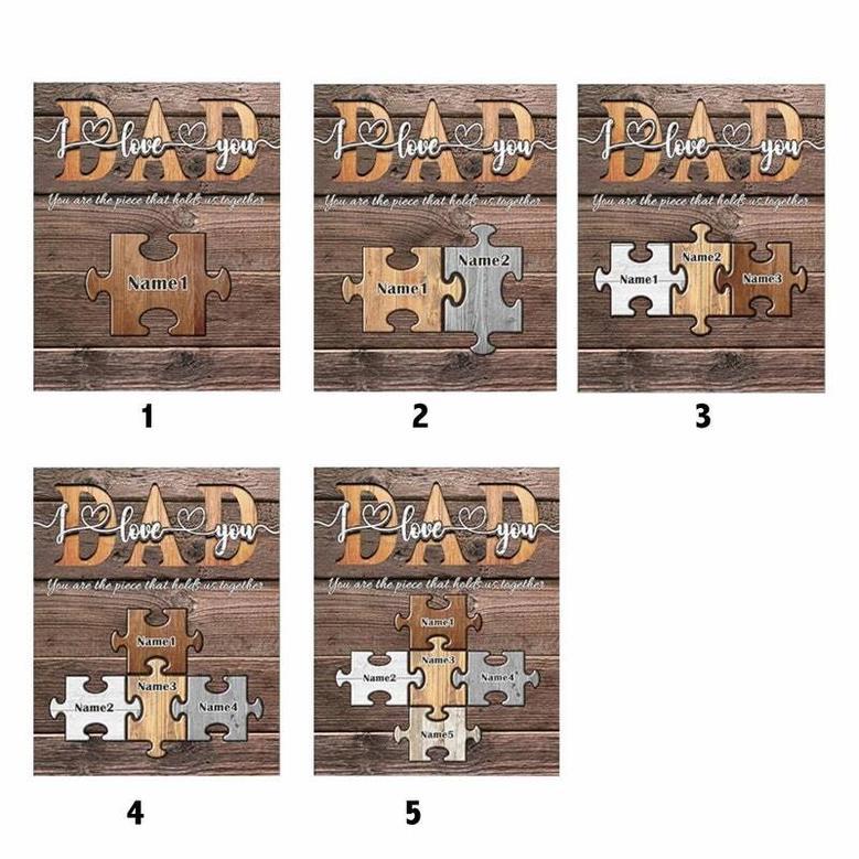 Thoughtful Dad Puzzle Canvas For Father's Day - Personalized Gifts From Kids