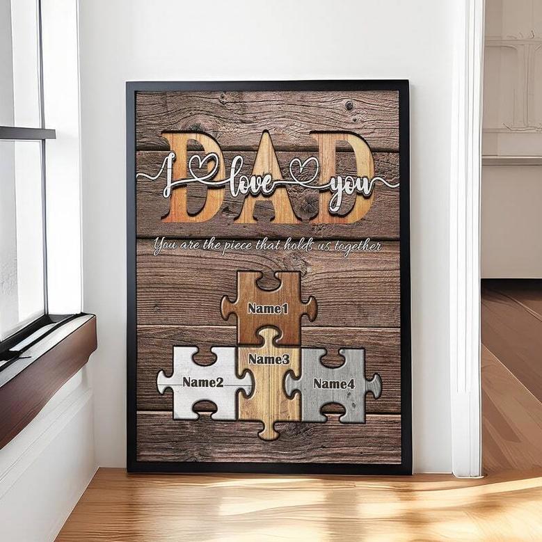 Thoughtful Dad Puzzle Canvas For Father's Day - Personalized Gifts From Kids