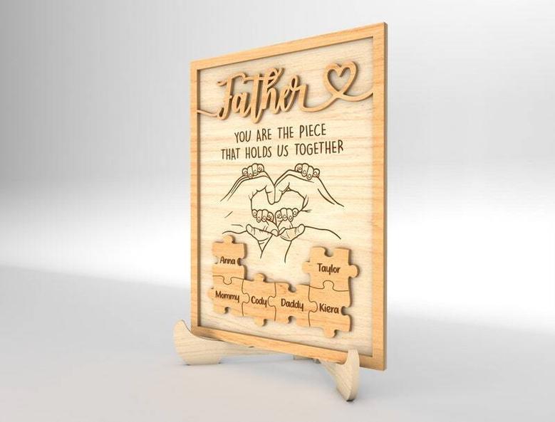 Thoughtful Custom Dad Puzzle Wood Sign Gift For Father's Day Celebration