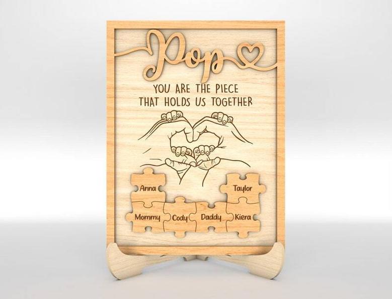 Thoughtful Custom Dad Puzzle Wood Sign Gift For Father's Day Celebration