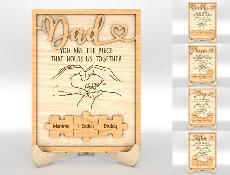 Thoughtful Custom Dad Puzzle Wood Sign Gift For Father's Day Celebration