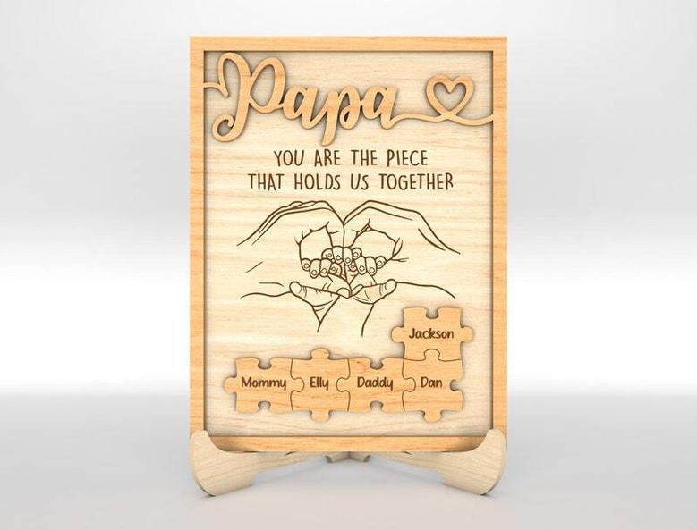 Thoughtful Custom Dad Puzzle Wood Sign Gift For Father's Day Celebration