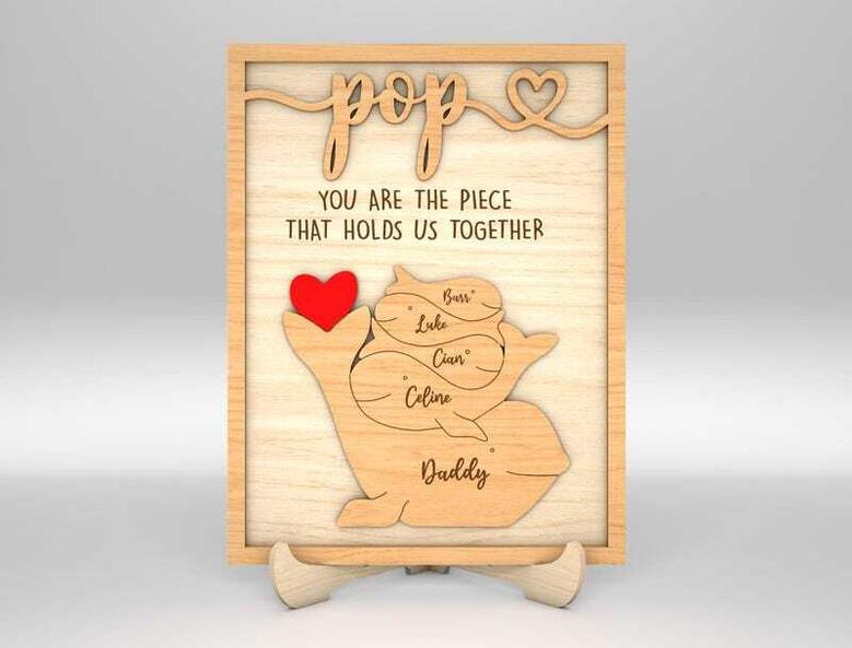 Heartfelt Whale Daddy Puzzle Wood Sign For Father's Day